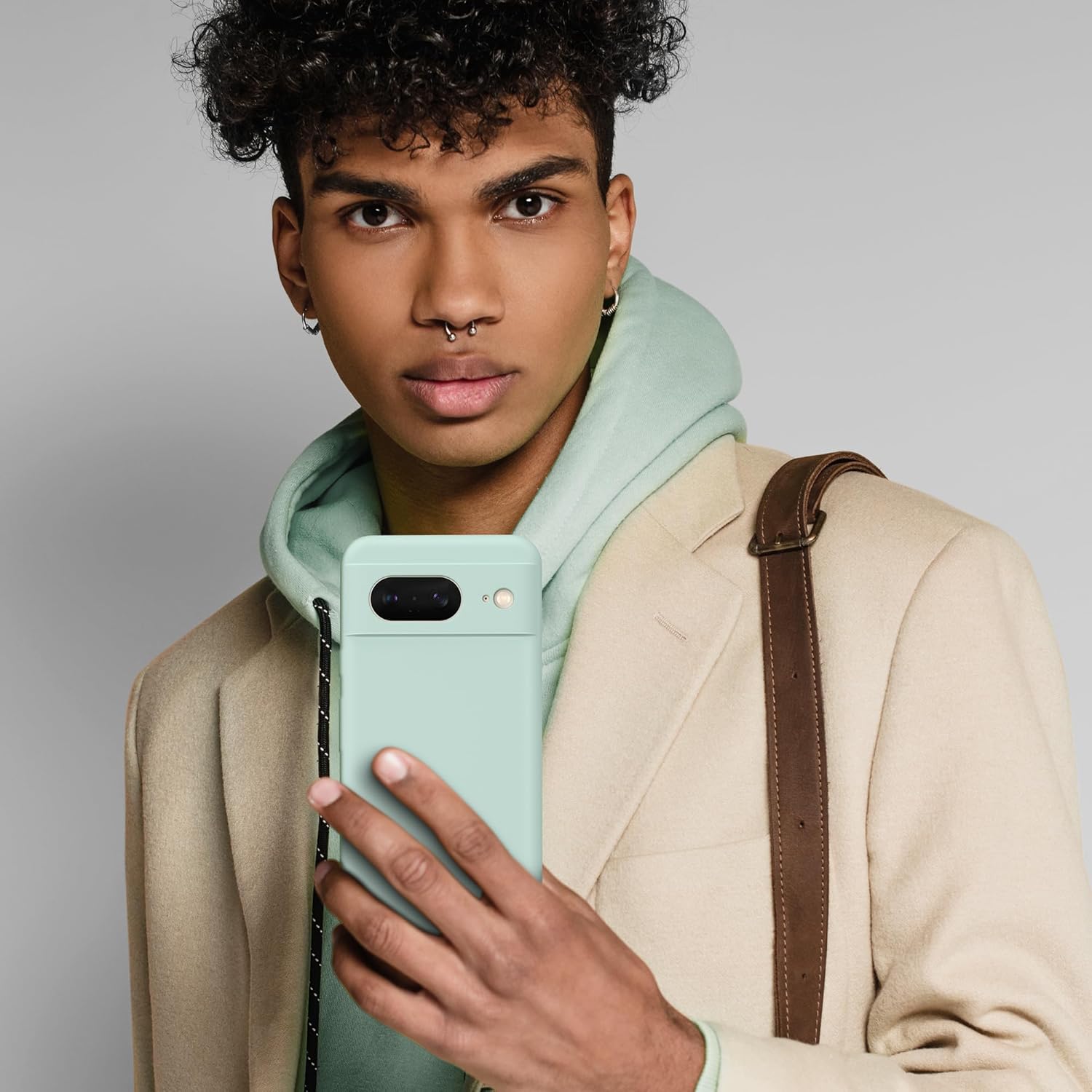 GONEZ Funda para Google Pixel 8, funda de silicona líquida con 2 protectores de pantalla, funda protectora de cuerpo completo, a prueba de golpes,