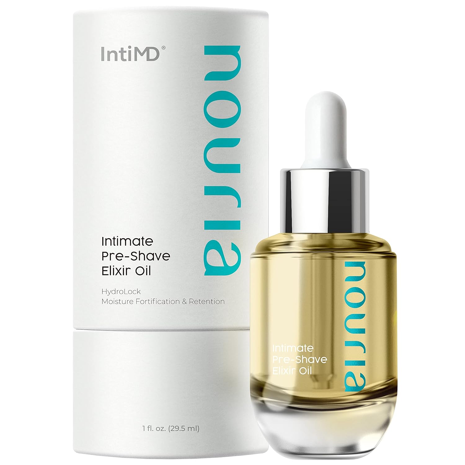 IntiMD Coochy Plus HydroLock Hidratante + Kit de 3 Pasos para Afeitado Íntimo Set de Regalo Nouria Pre-Shave Elixir Oil + Coochy Plus Crema de