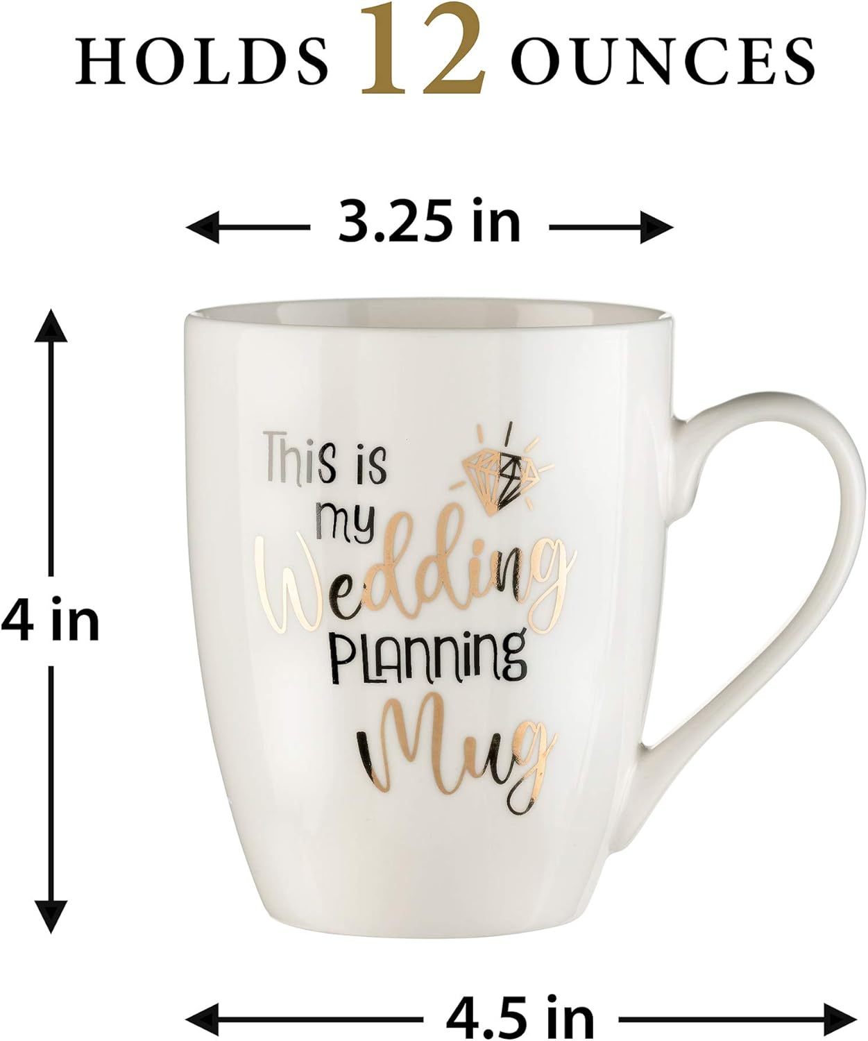 Lillian Rose Taza de café de planificación de bodas, 1 unidad (paquete de 1), color crema