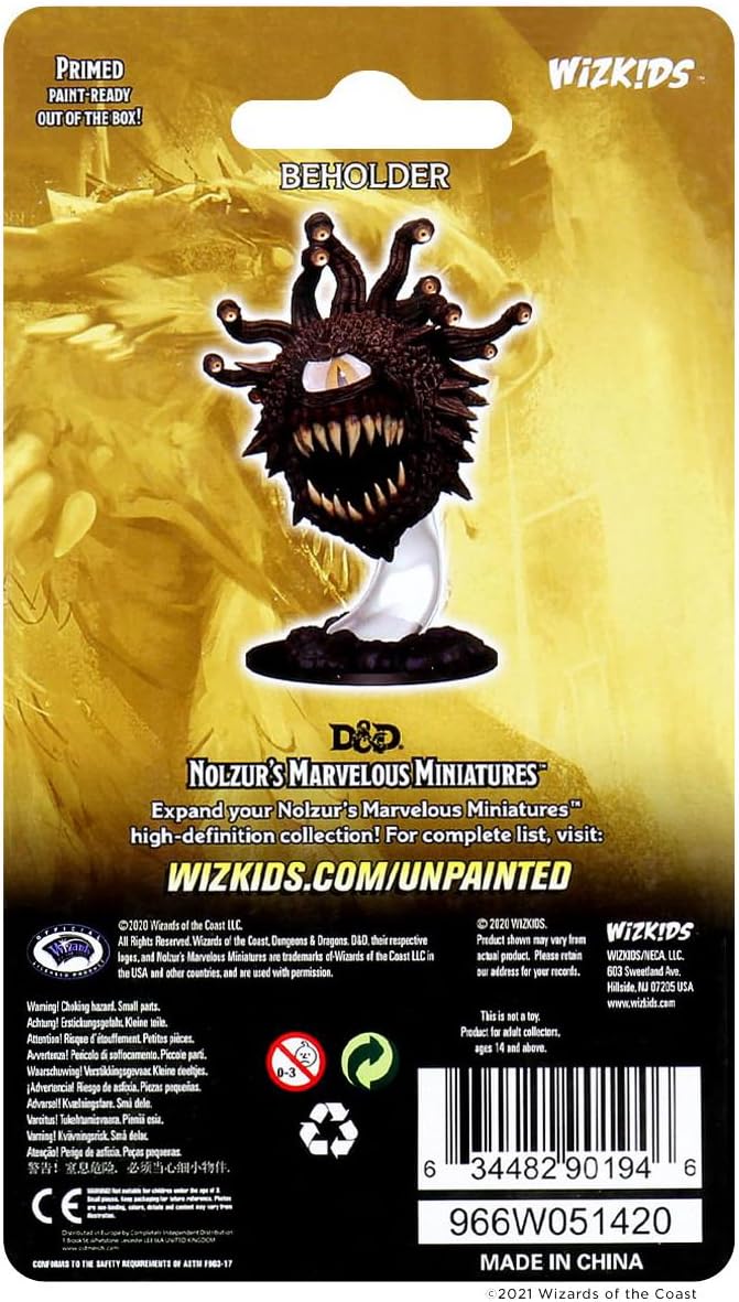 Maravillosas miniaturas sin pintar de Nolzur de Dungeons & Dragons “Beholder”