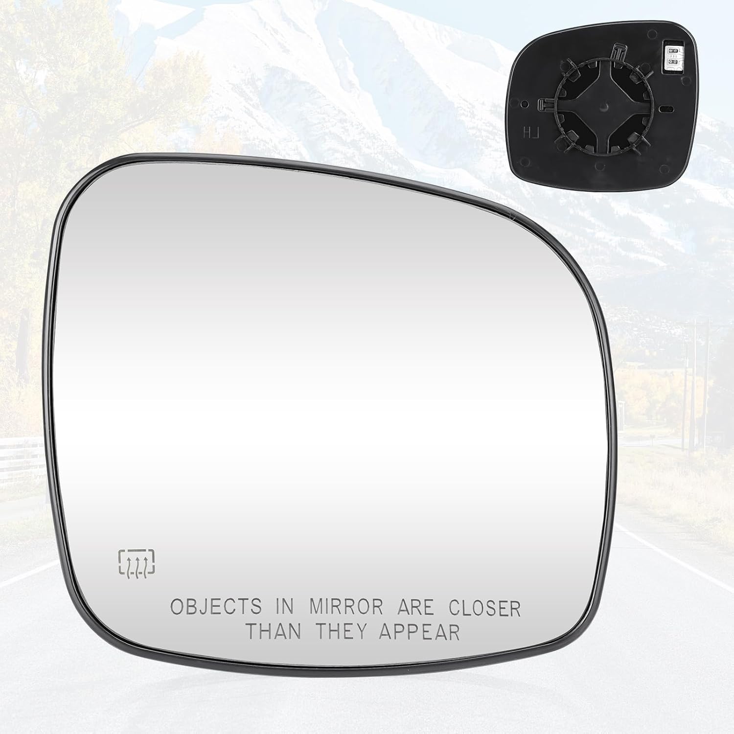 Youxmoto Espejo de cristal del lado derecho del pasajero, vidrio calentado para Chrysler Town & Country, Dodge Grand Caravan, RAM CV compatible con