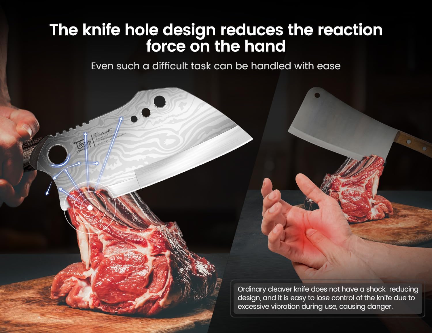 Cuchillo de chef para carnicero, cuchillo de carnicero multifunción de 7.7 pulgadas con pelador de hierbas y funda, cortador chino de huesos