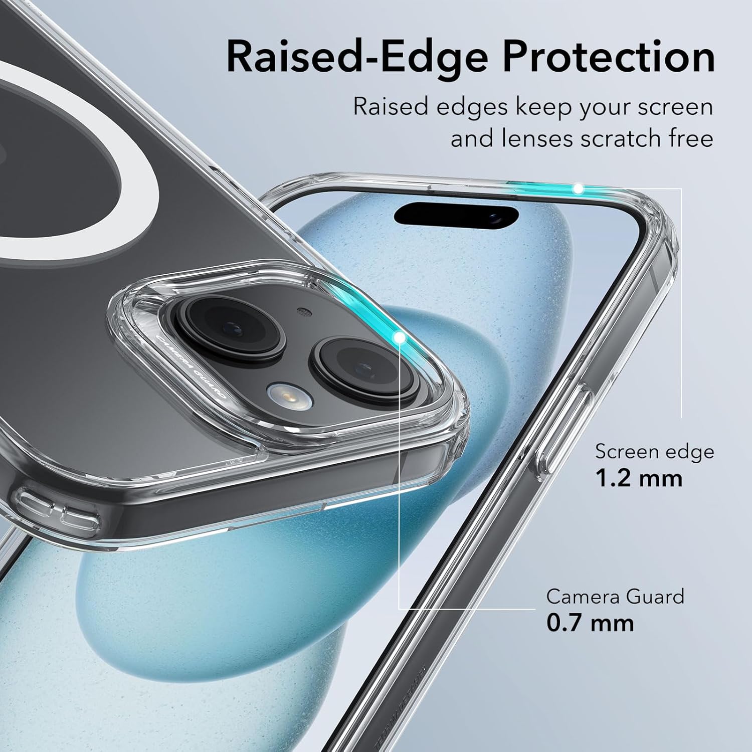 ESR Funda para iPhone 15, compatible con MagSafe, protección de grado militar, resistente al amarillamiento, parte trasera resistente a los