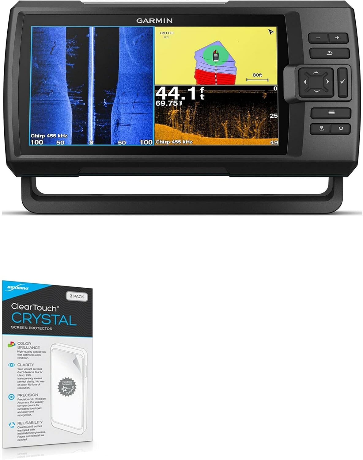 BoxWave – Protector de pantalla compatible con Garmin Striker Plus 9sv (protector de pantalla de BoxWave), ClearTouch Crystal (paquete de 2),