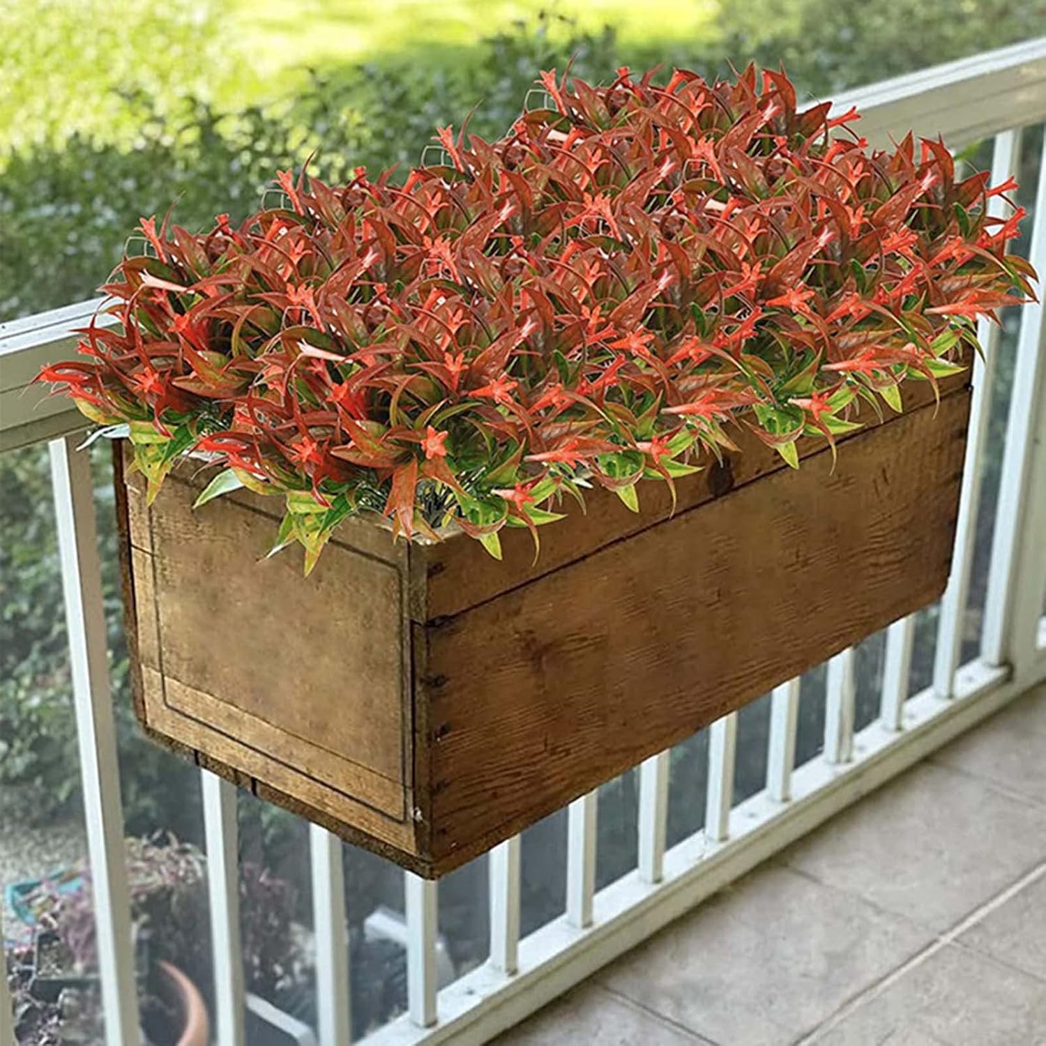 FRAKYEN Plantas de plástico para exteriores, resistentes a los rayos UV, no se decoloran, plantas artificiales para exteriores, flores tropicales