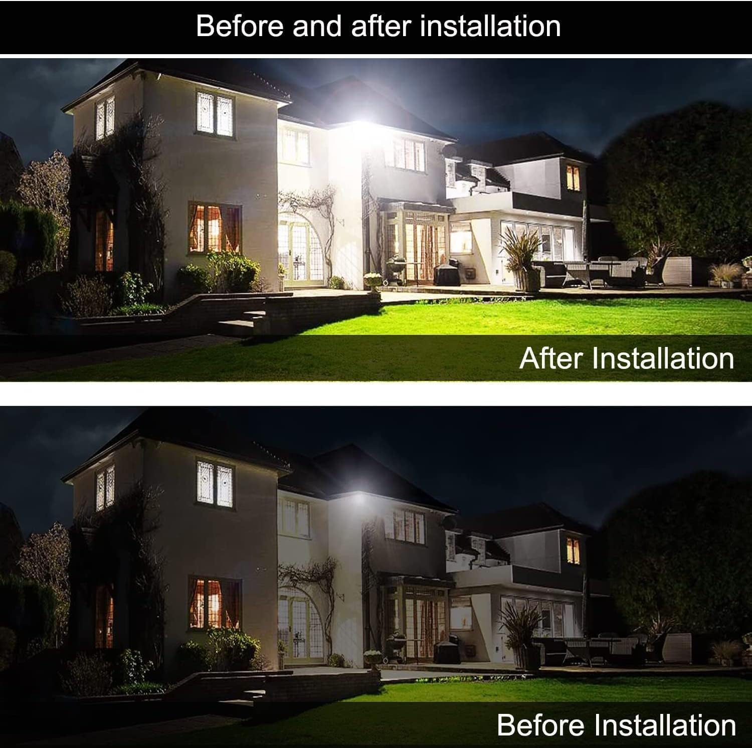 Paquete de 2 luces LED de inundación para exteriores, luz de trabajo LED de 50 W, 5500 lm con enchufe de 6 pies, luces de seguridad exteriores