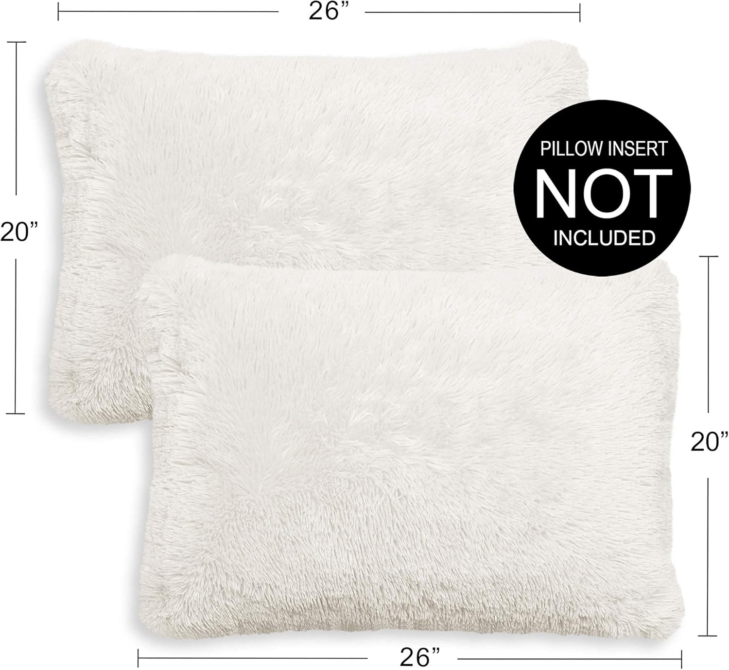 Sweet Jojo Designs – Juego de 2 fundas de almohada de felpa de piel sintética de color blanco hueso, color crema, tamaño Queen, color marfil, suave,