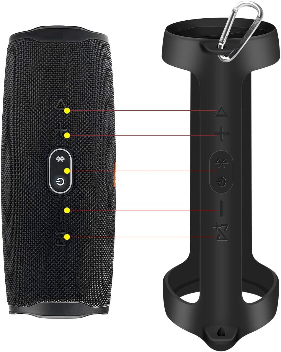 Funda de silicona para JBL Charge 4 portátil impermeable inalámbrico Bluetooth altavoz, gel de viaje, piel suave, bolsa de transporte de goma