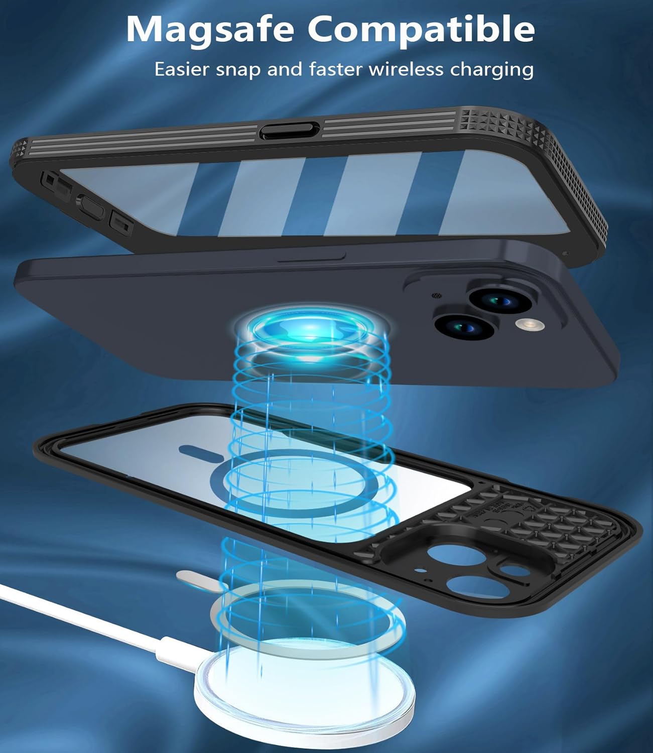 Funda impermeable diseñada para iPhone 15, a prueba de golpes, a prueba de polvo, impermeable, para iPhone 15, funda protectora de cuerpo completo