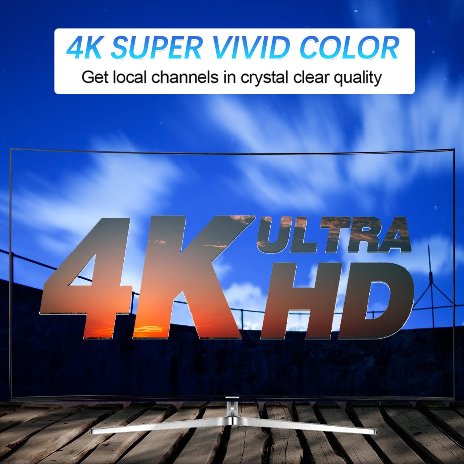 Antena de TV digital para Smart TV – Antena de TV HD amplificada 2024 para exterioresinteriores de largo alcance de más de 480 millas – Soporta