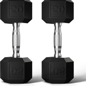 GRETERST Juego de mancuernas hexagonales con revestimiento de goma, pesas de mano para ejercicio y acondicionamiento físico para gimnasio en casa, GRETERST Juego de mancuernas hexagonales con revestimiento de goma, pesas de mano para ejercicio y acondicionamiento físico para gimnasio en casa,