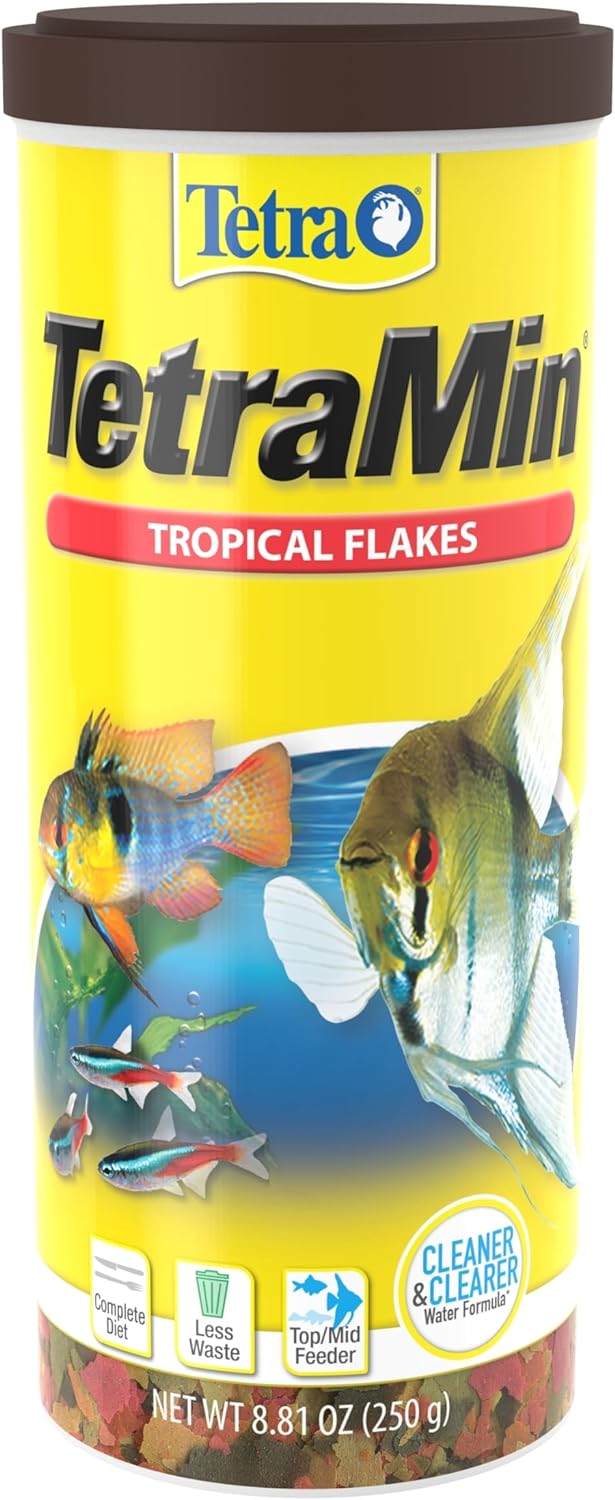 Tetra Min Alimento nutricionalmente equilibrado en escamas tropicales para peces tropicales, 8.81 oz