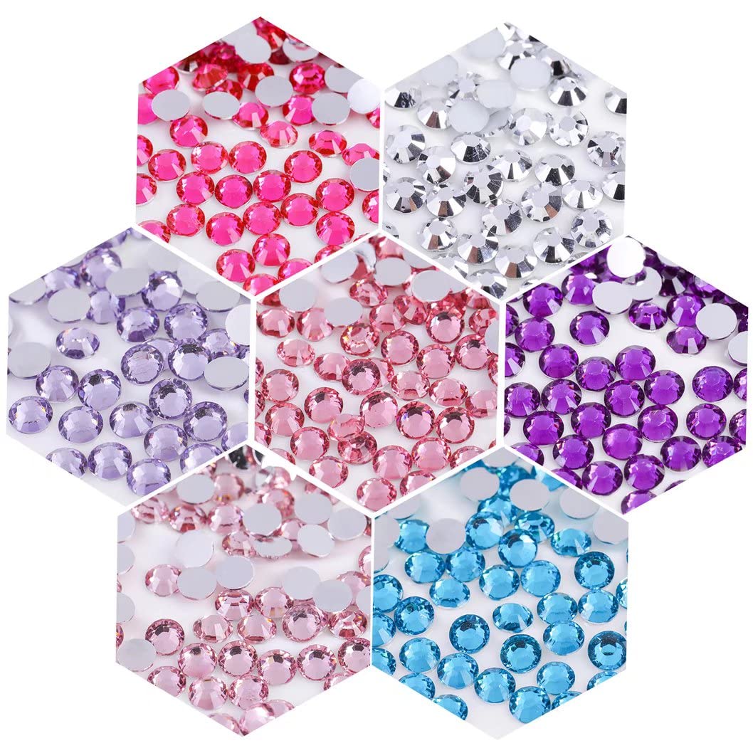 3000 unidades de diamantes de imitación SS12 de 0.118 in con parte trasera plana de cristal transparente, gemas redondas para arte de uñas,