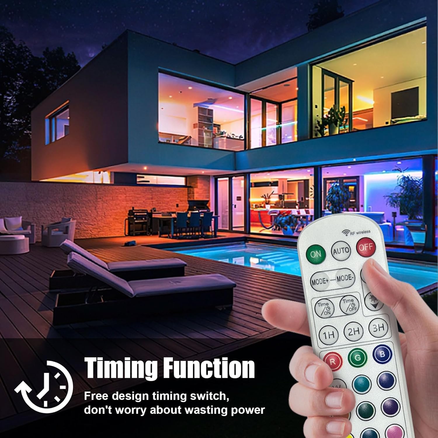 HNRLOY Paquete de 2 luces RGB para lavadora de pared con barra, 72 W LED RGB que cambian de color, luces de lavado de pared con control remoto RF,
