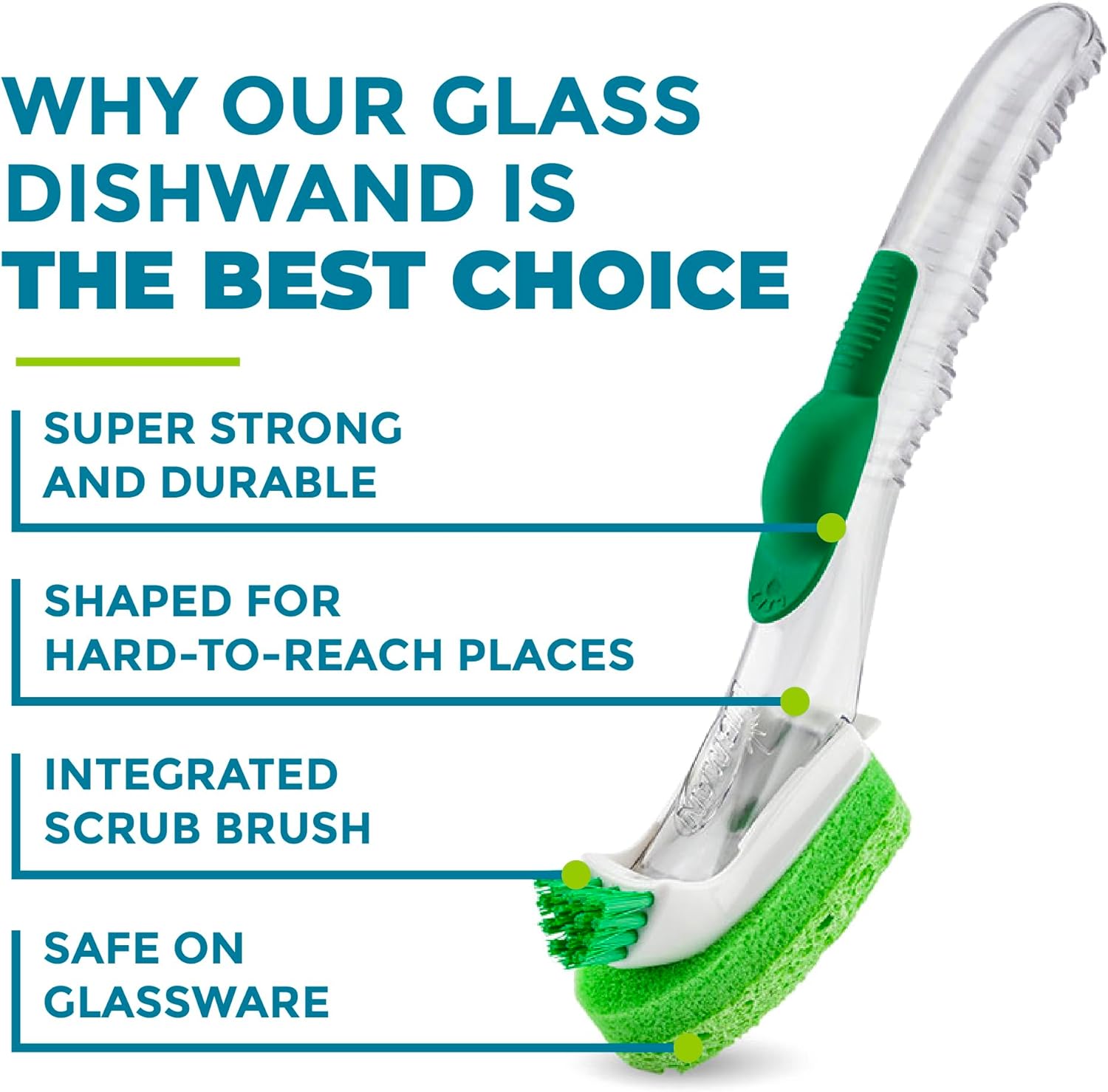 Libman – Juego de cepillos limpiadores de vidrio y varita para platos  Esponjas de limpieza antiarañazos con cepillo de cocina y repuestos de