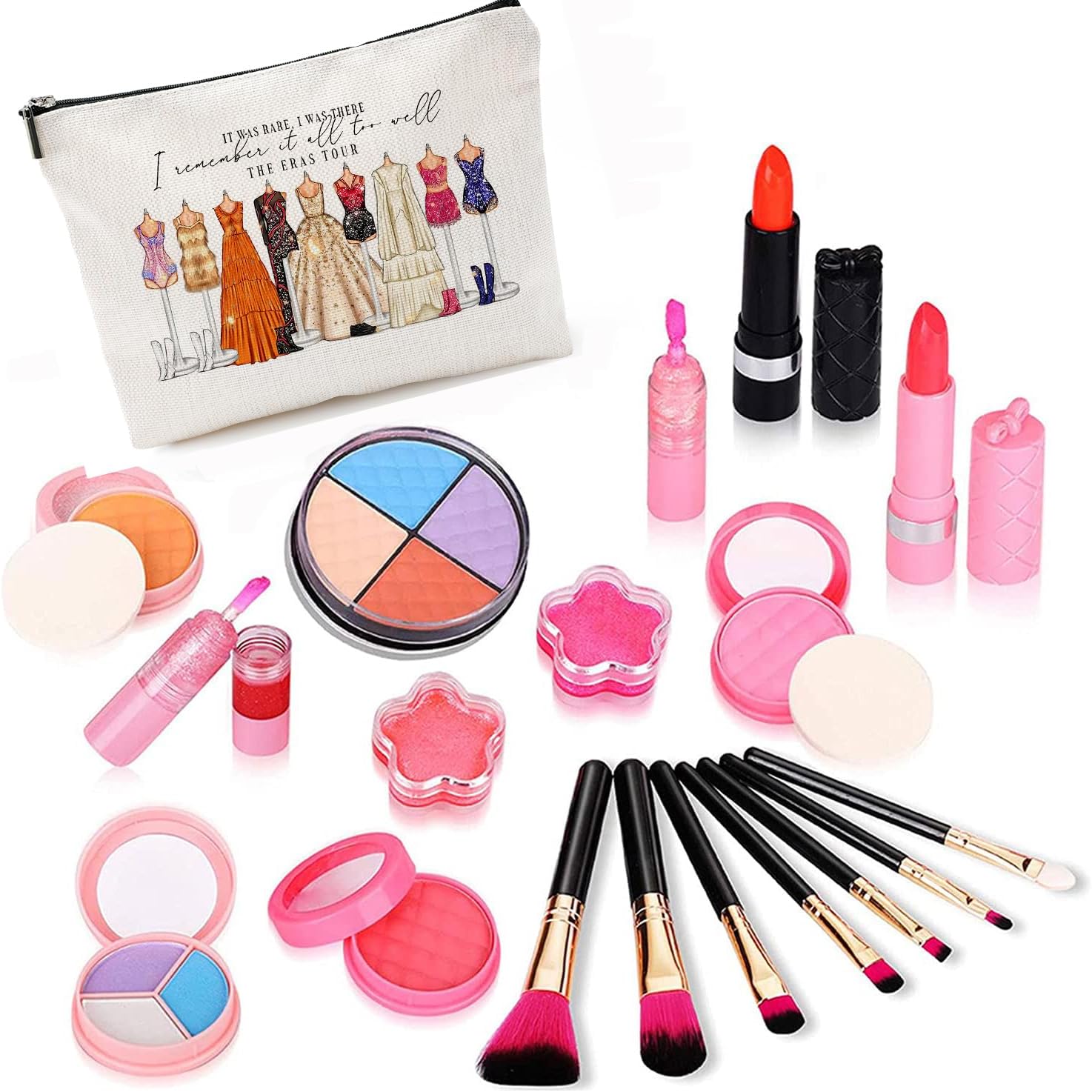QualityLife The Eras – Bolsa de maquillaje para cantante, para fanáticos de Taylor, regalos de cumpleaños para mujeres y niñas, Blanco, Todo