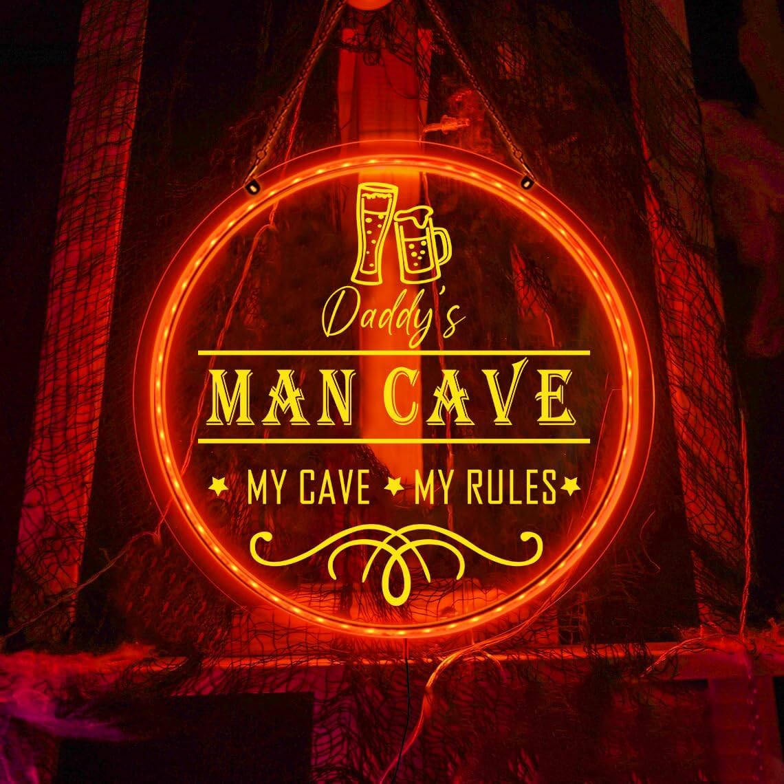 Letrero de neón personalizado de la cueva del hombre, letrero de neón de la cueva del hombre, letrero de la cueva del hombre, letrero iluminado de