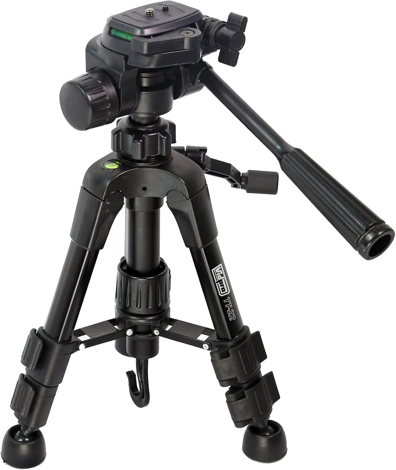 Vidpro TT-22 – Trípode y estuche macro de mesa de 22 pulgadas de 3 vías con cabeza inclinable y panorámica