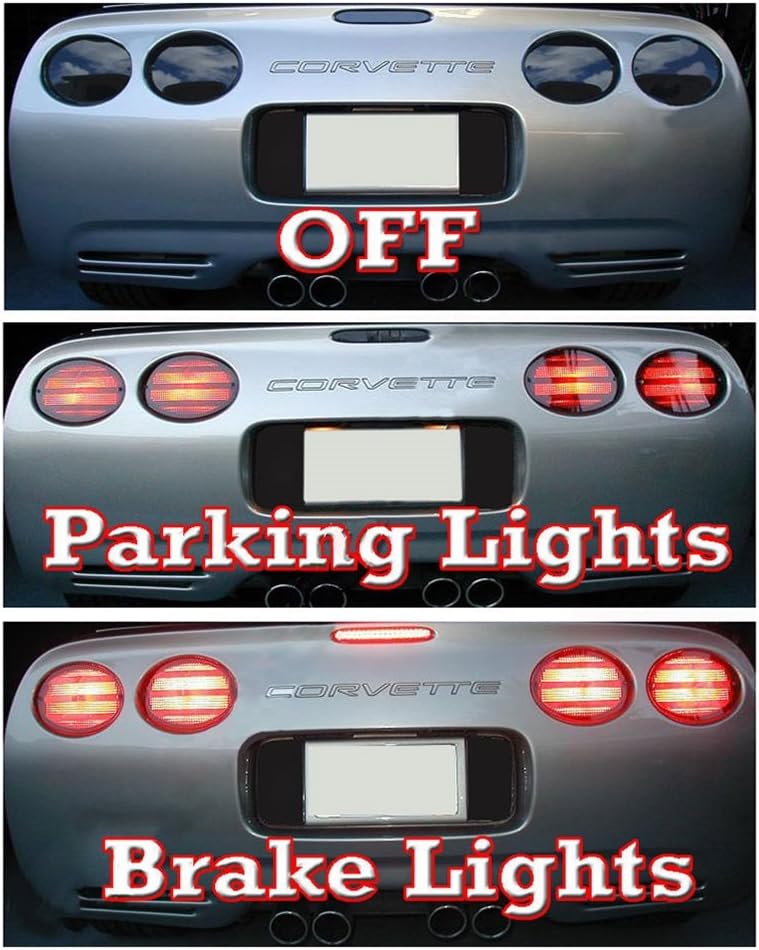 Corvette – Kit de apagón acrílico para luz trasera, 3er freno, 7 unidades 1997-2004 C5 y Z06