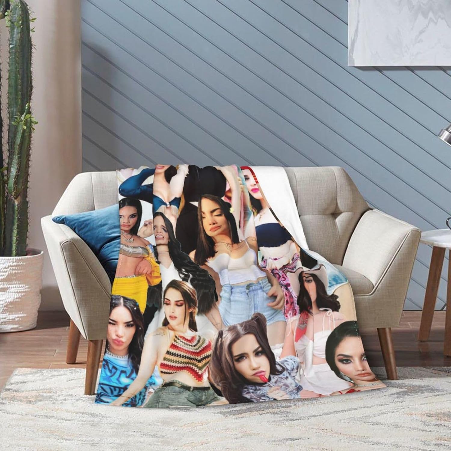 Kimberly Loaiza – Manta de lana suave y cómoda para sofá, oficina, coche, camping, yoga, viajes, decoración del hogar, acogedora manta de playa de