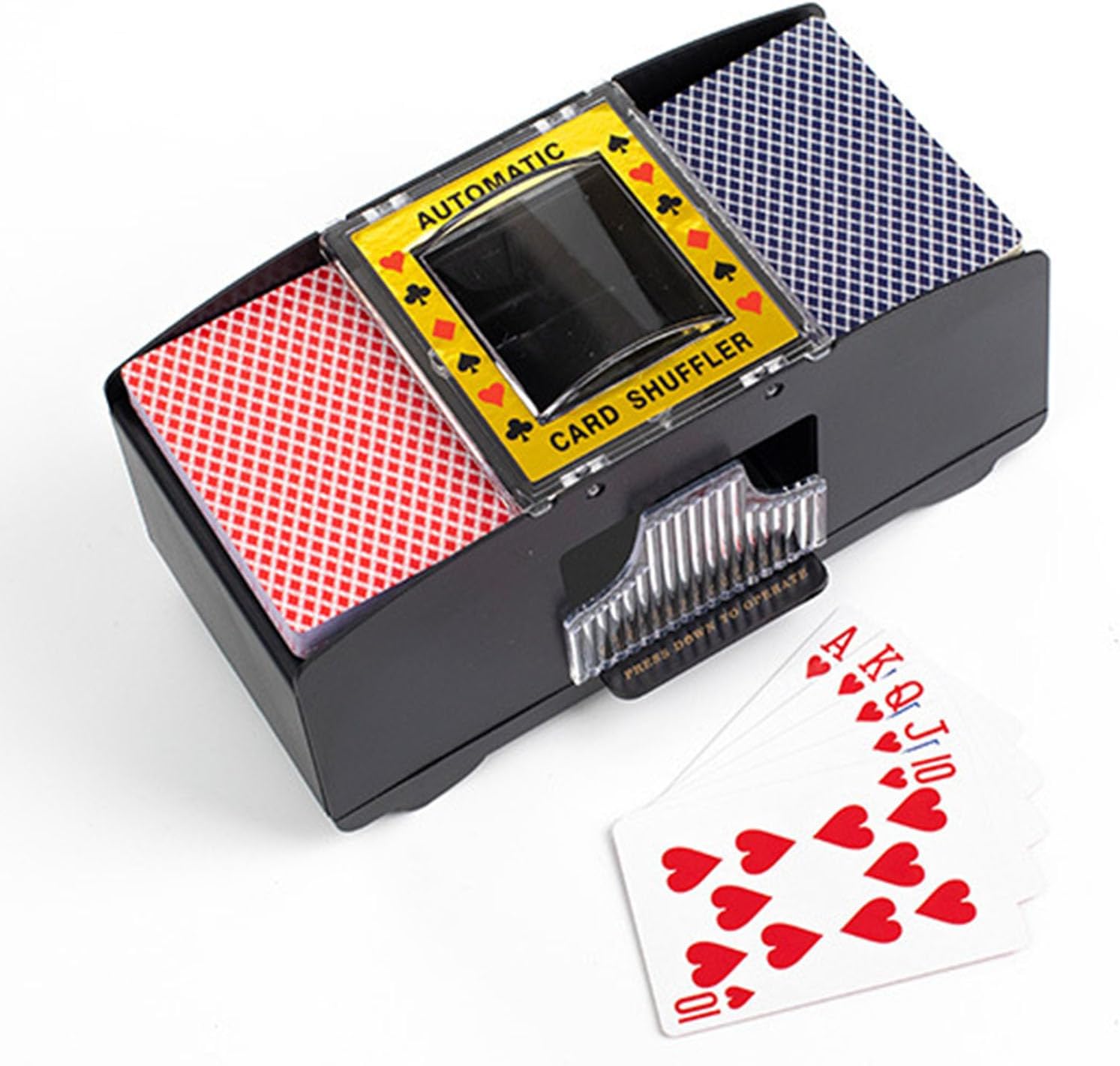 Barajador automático de tarjetas, funciona con pilas, fácil operación, plástico duradero, baraja 2 barajas, para póker, Texas Poker, Blackjack,