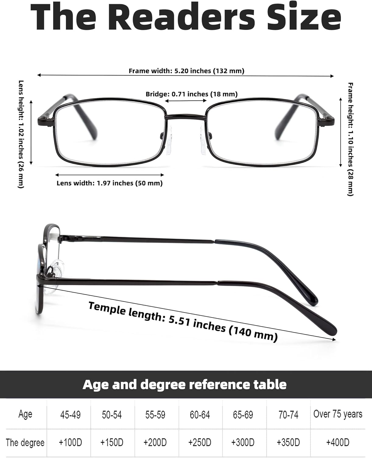 Paquete de 6 lentes de lectura ligeros de metal con bloqueo de luz azul, lentes de lectura con bisagra de resorte, antifatiga ocular
