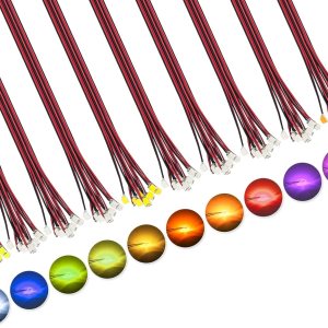 DiCUNO 100 diodos emisores de luz SMD 0805 pre-cableados, micro LED pre-soldados para bricolaje, proyectos científicos, longitud del cable 6.3 in DiCUNO 100 diodos emisores de luz SMD 0805 pre-cableados, micro LED pre-soldados para bricolaje, proyectos científicos, longitud del cable 6.3 in