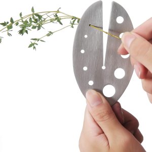 Herramienta peladora de hierbas, cremallera de hoja de hierbas de acero inoxidable para col rizada, acelgas, hojas de berza, romero y tomillo Herramienta peladora de hierbas, cremallera de hoja de hierbas de acero inoxidable para col rizada, acelgas, hojas de berza, romero y tomillo