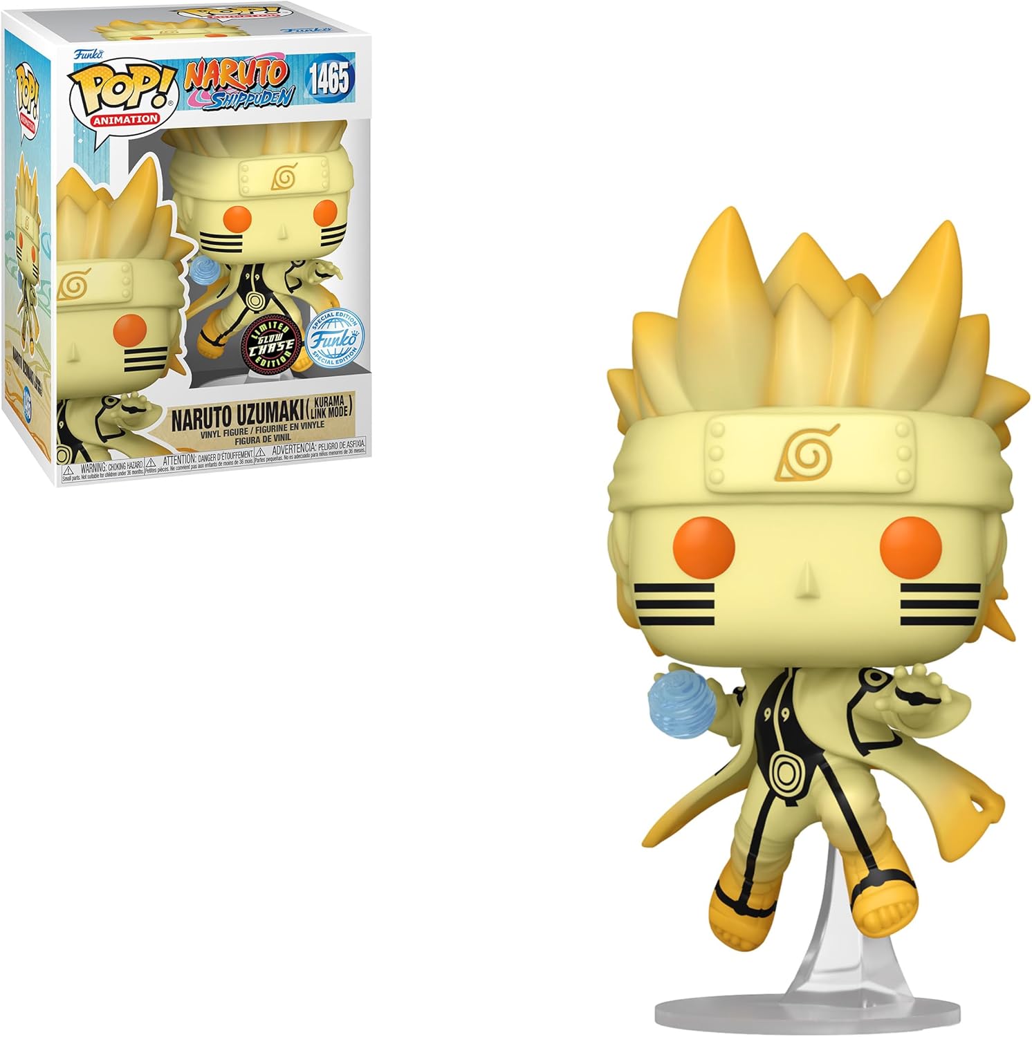 Funko Pop Chase Naruto Shippuden – Figura de Naruto Uzumaki (Modo Link Kurama) (GITD) (exclusivo de anime AA)
