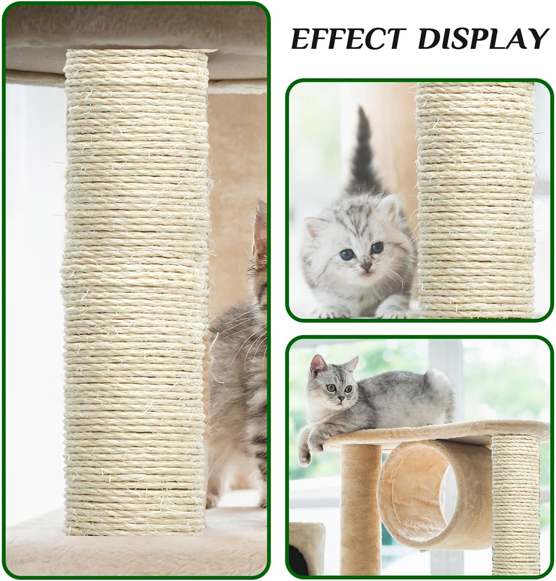 Cuerda de sisal blanca para rascador de gatos, cuerda de 532 pulgadas de diámetro de 164 pies para rascador de gatos, piezas de repuesto de torre de