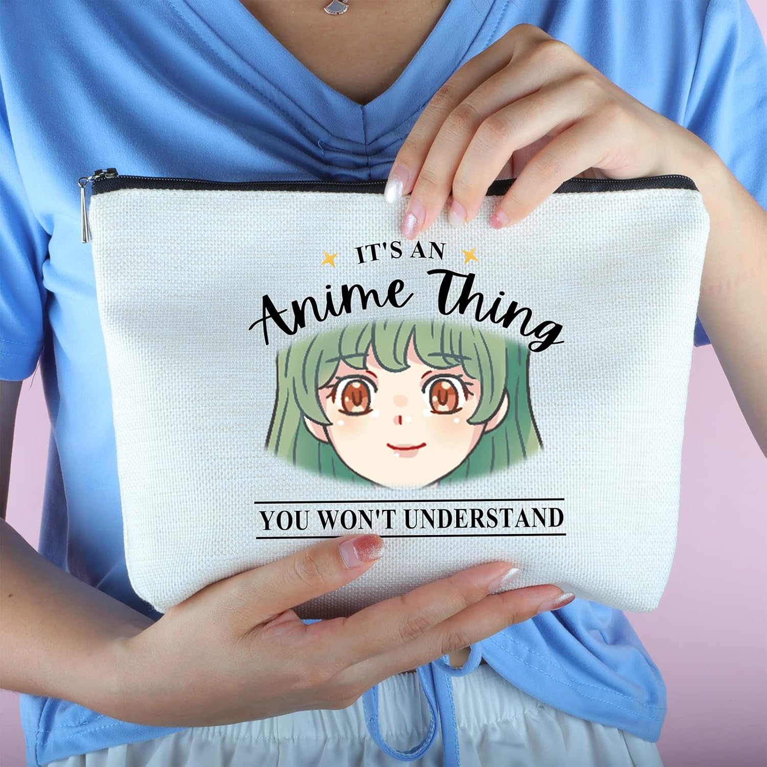 Anime Makeup Bag Travel Cosmetic Cool Gifts for Anime Lovers Kawaii Makeup Bag Anime Lover Gifts Anime Fans Gift for Women for Birthday Gifts