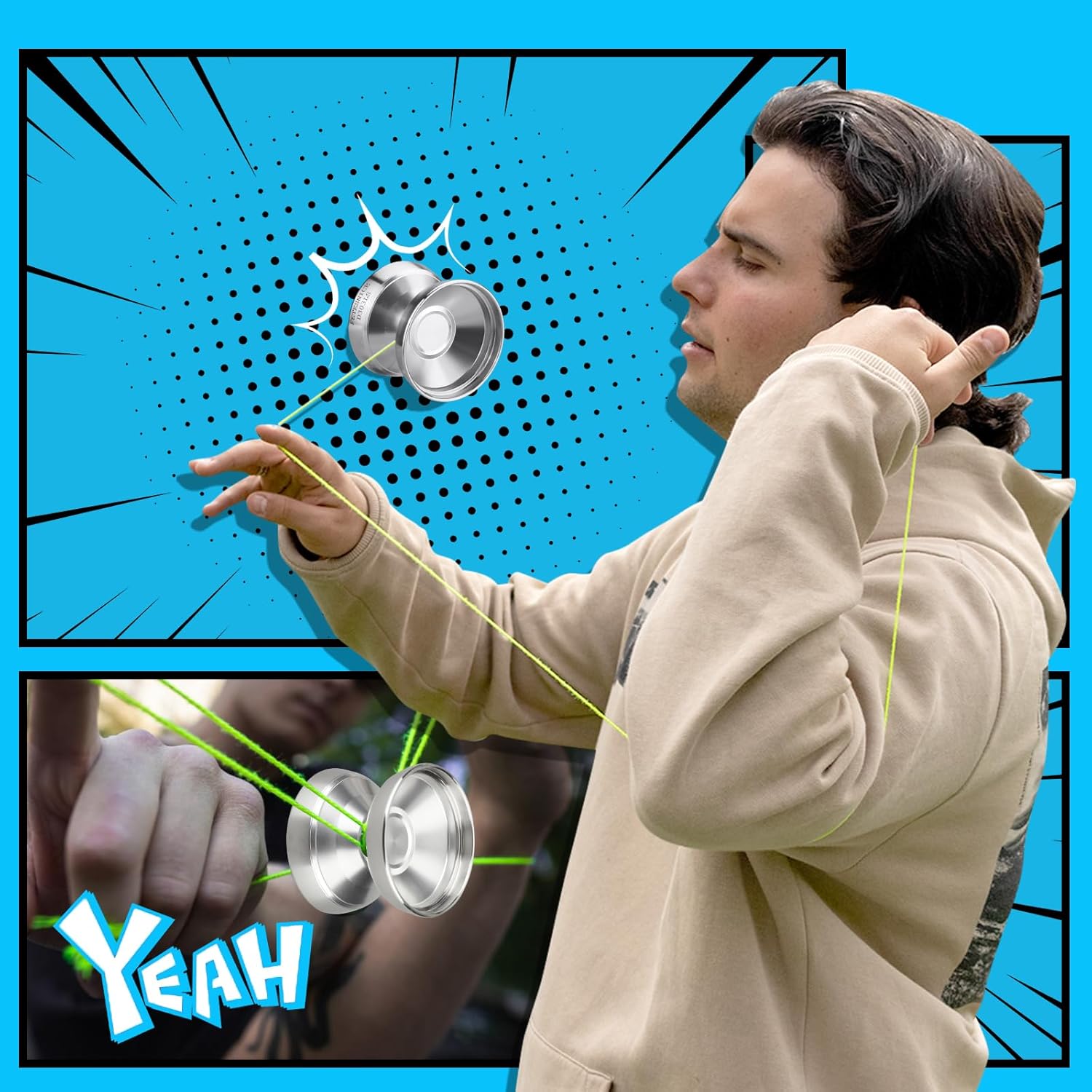 FETESNICE Yoyo Yoyo profesional bimetálico, yoyo insensible para niños, trucos de aluminio para jugadores avanzados de Yoyo, Yoyos Pro Competitivos
