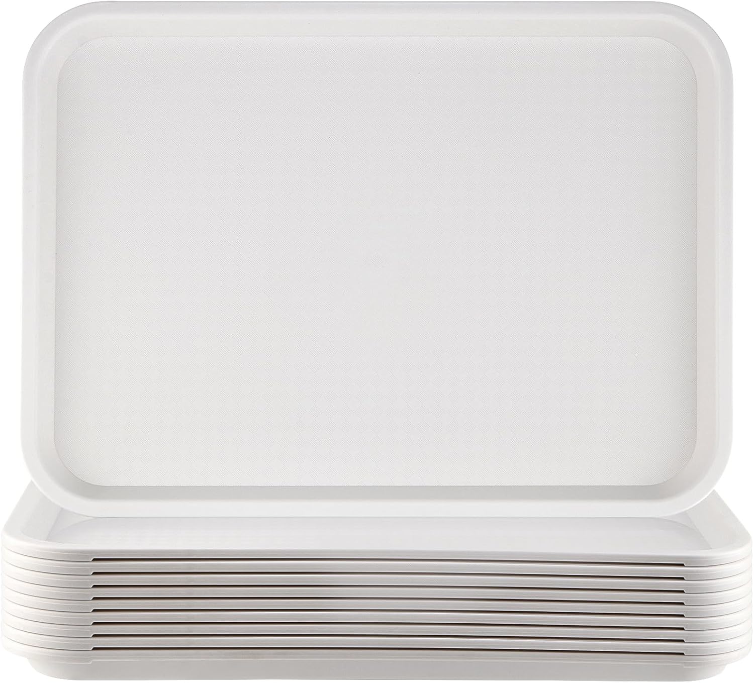 HEIHAK Paquete de 10 bandejas de plástico para comida rápida, bandejas de plástico para cafeterías de 16 x 12 pulgadas con superficie texturizada,