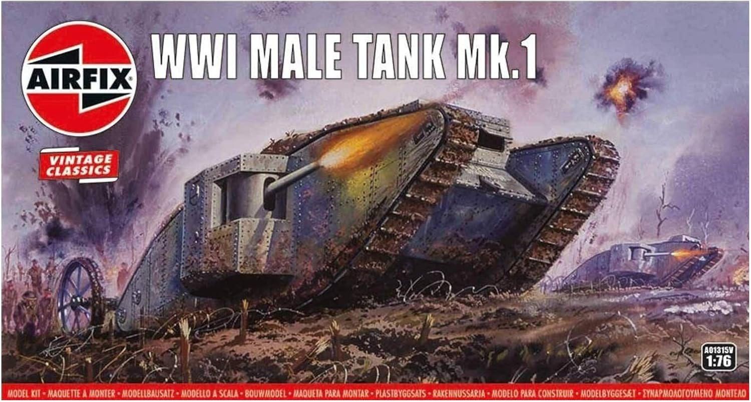 Airfix WWI Male Tank MK I 176 Vintage Classics Militar Plástico Modelo Kit A01315V