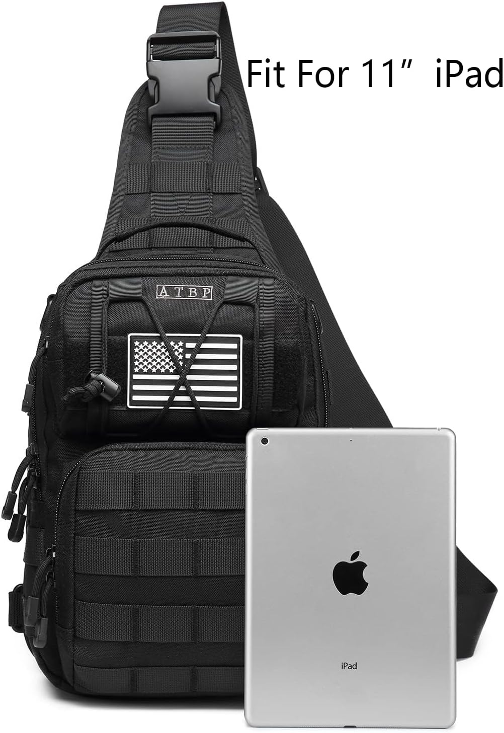 ATBP Mochila táctica para hombre, bolsa militar de una correa para el hombro, bolsa cruzada con funda de 10 litros, Marrón Bronceado Caqui, Mochilas