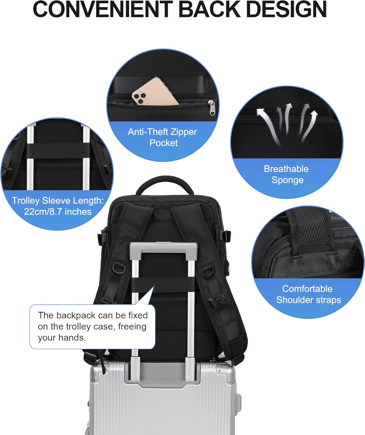 Mochila, negro (Q-Black), L, Mochila para portátil