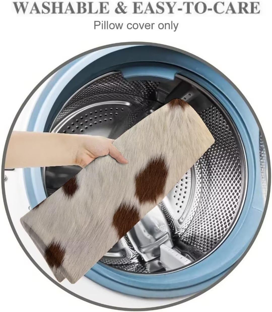 Funda de almohada corporal con estampado de vaca, de piel de vaca marrón, funda de almohada larga con cremallera oculta, funda de almohada