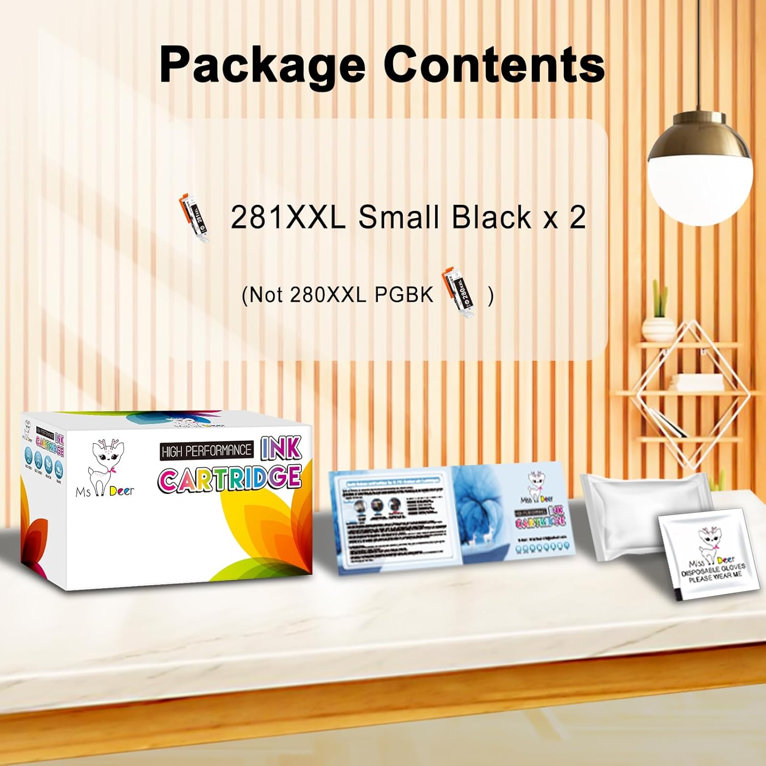 Miss Deer Cartuchos de tinta compatibles 281 negros de repuesto para Canon CLI-281XXL CLI281 XXL BK para impresora Pixma TR8520 TR8620 TS6120 TR7520