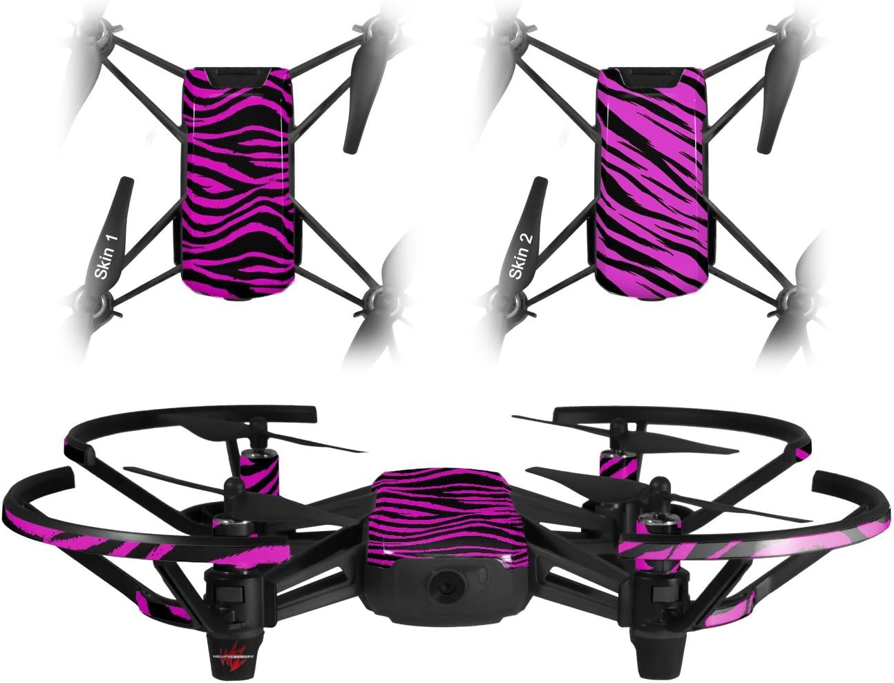 Skin Decal Wrap 2 Pack for DJI Ryze Tello Drone Pink Zebra Drone NOT Included