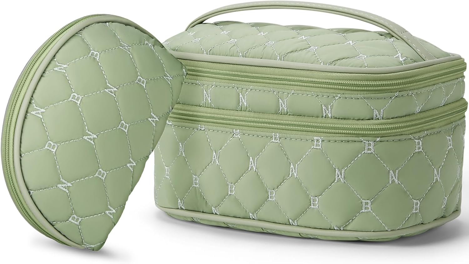 NUBILY Bolsa de maquillaje, 2 unidades, organizador de maquillaje impermeable, Verde, Moda, chic