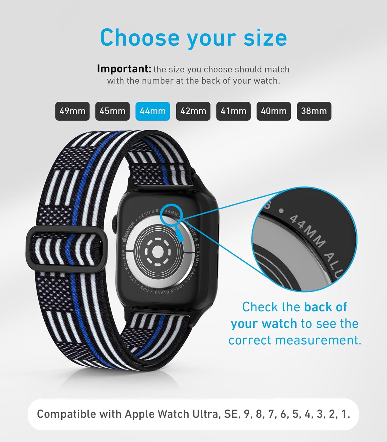 Correas de nailon para Apple Watch para mujeres y hombres, iWatch 123456789SEUltra 2 correas para 1.496 in1.575 in1.614 in1.654 in1.732 in1.772