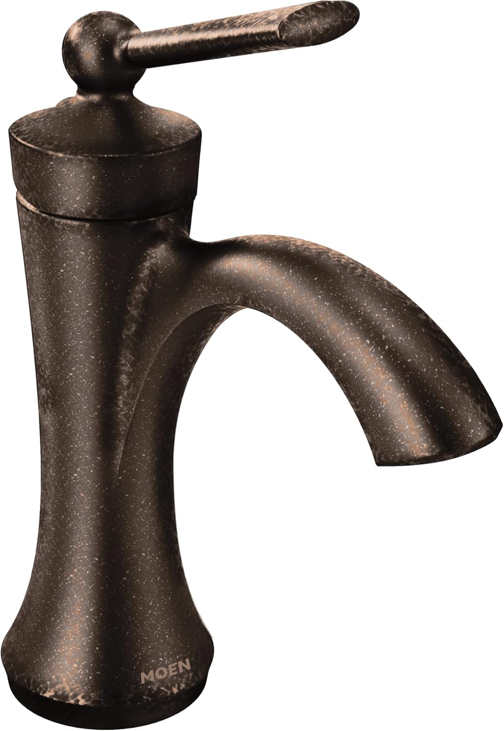 Moen 4500ORB Wynford – Grifo de baño de arco alto de una manija con conjunto de drenaje, bronce aceitado, bronce aceitado