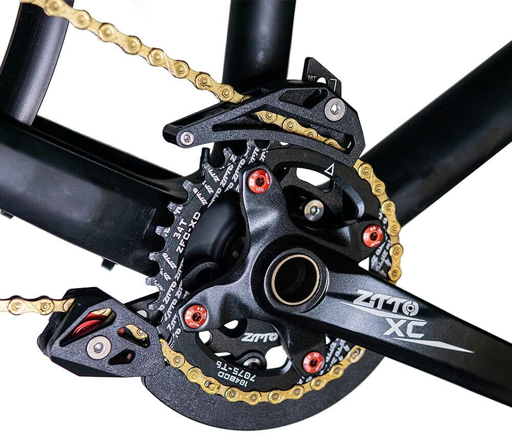 TEAMWILL Sistema protector ligero de la guía 32T-38T de la cadena de la bici de montaña del solo disco