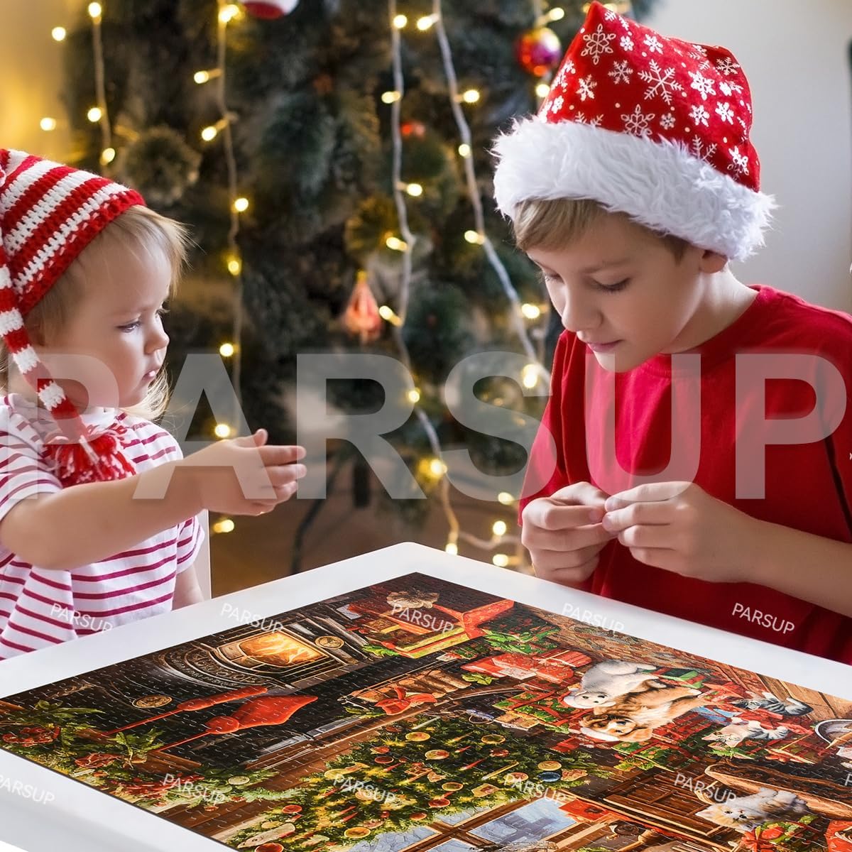 Calendario de Adviento de Navidad 2023 – Rompecabezas de 1000 piezas de chimenea para niños y adultos, 27.6 x 19.7 pulgadas, 24 cajas de