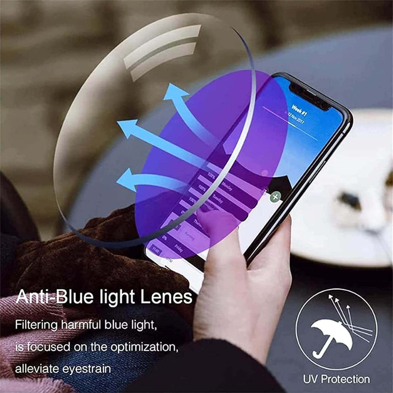 Paquete de 2 lentes de lectura FoldFlat Sapphire de alta dureza, antiazul, progresivos, lejanos y cercanos, de doble uso (+2.5)