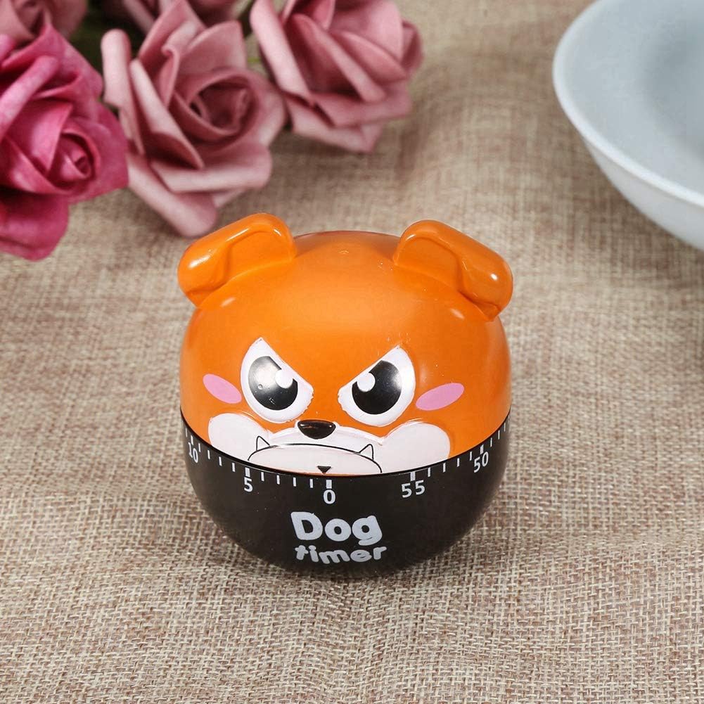 Temporizador de cocina mecánico con forma de perro lindo temporizador de cuenta regresiva de 55 minutos, no requiere batería, reloj de cocina,
