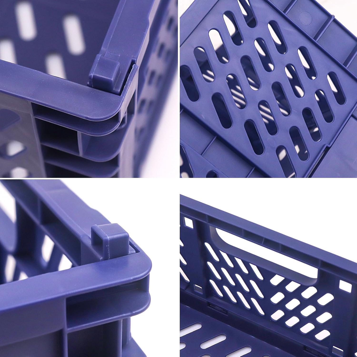 Cajas de almacenamiento de plástico apilables, tamaño extra grande (16.7 x 11.2 x 6.5 pulgadas), cajas de almacenamiento de plástico apilables,