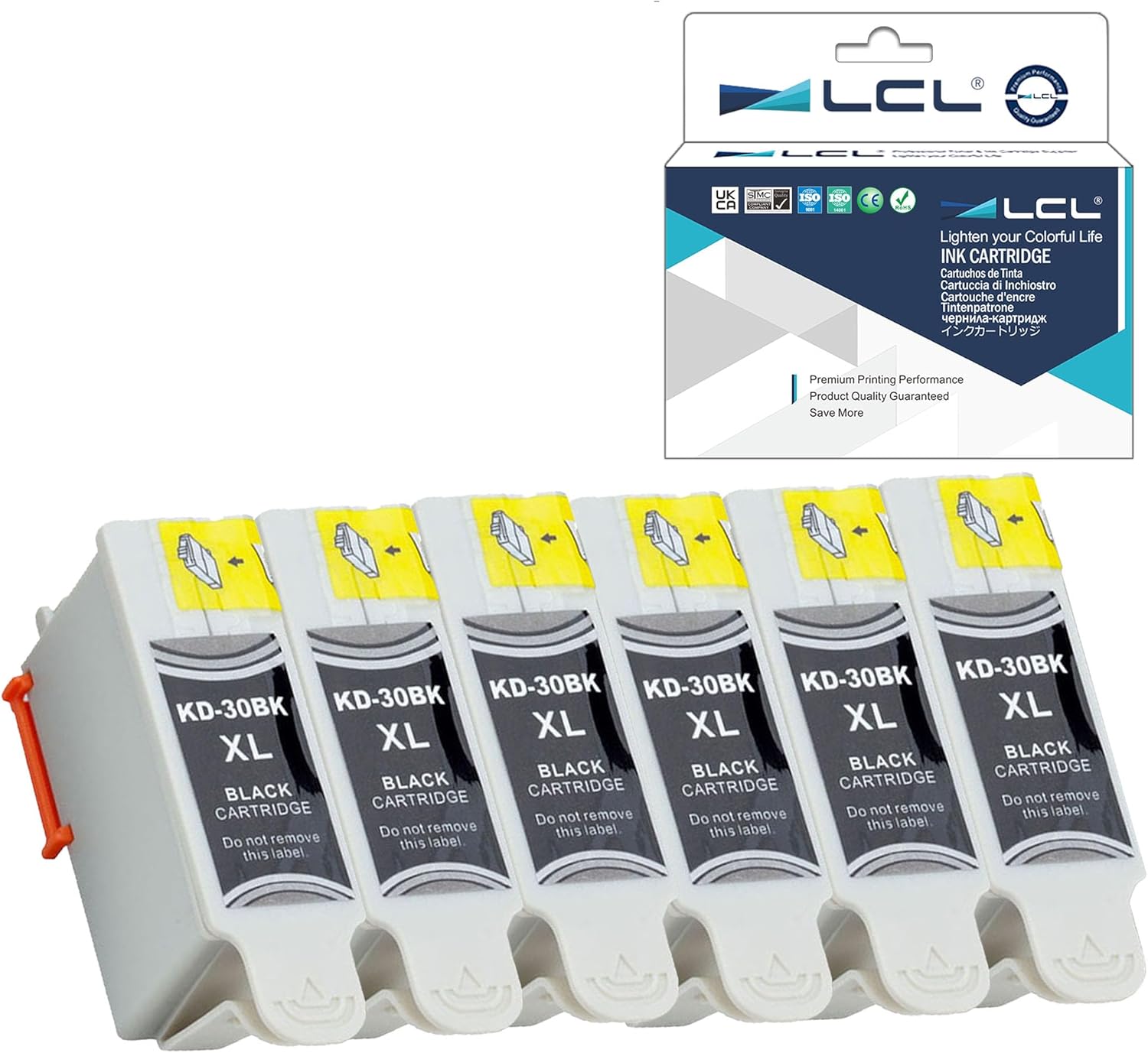 LCL Cartucho de tinta de repuesto compatible para Kodak 30 30XL 30B XL 30BXL de alto rendimiento 1550532 1.2 3.2 3.2S C100 C110 C115 C300 C310 C315