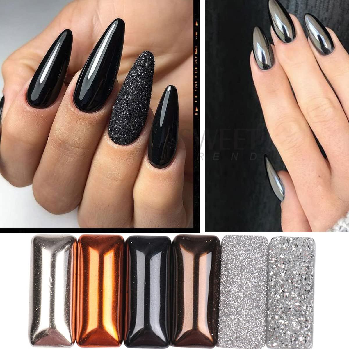 1 caja de 0.01 oz de purpurina de uñas de pavo real en polvo para uñas, brillo brillante, diseño de uñas, polvo de uñas, polvo de hadas, bricolaje