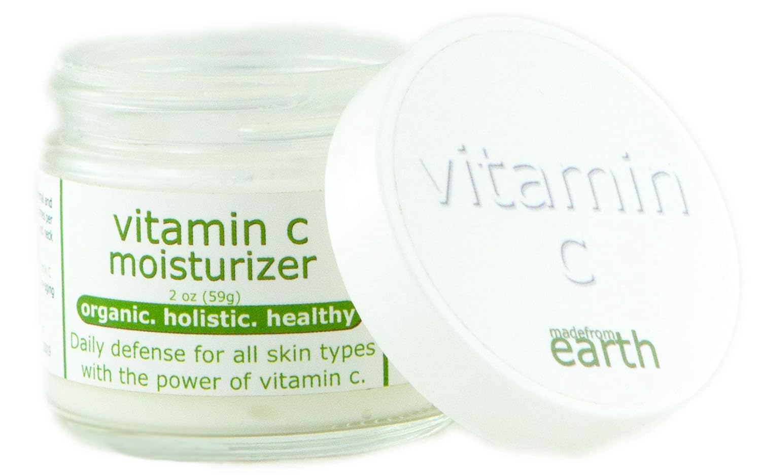 Made from Earth Hidratante de vitamina C – Crema orgánica antienvejecimiento para cara, ojos y cuello, 2 onzas